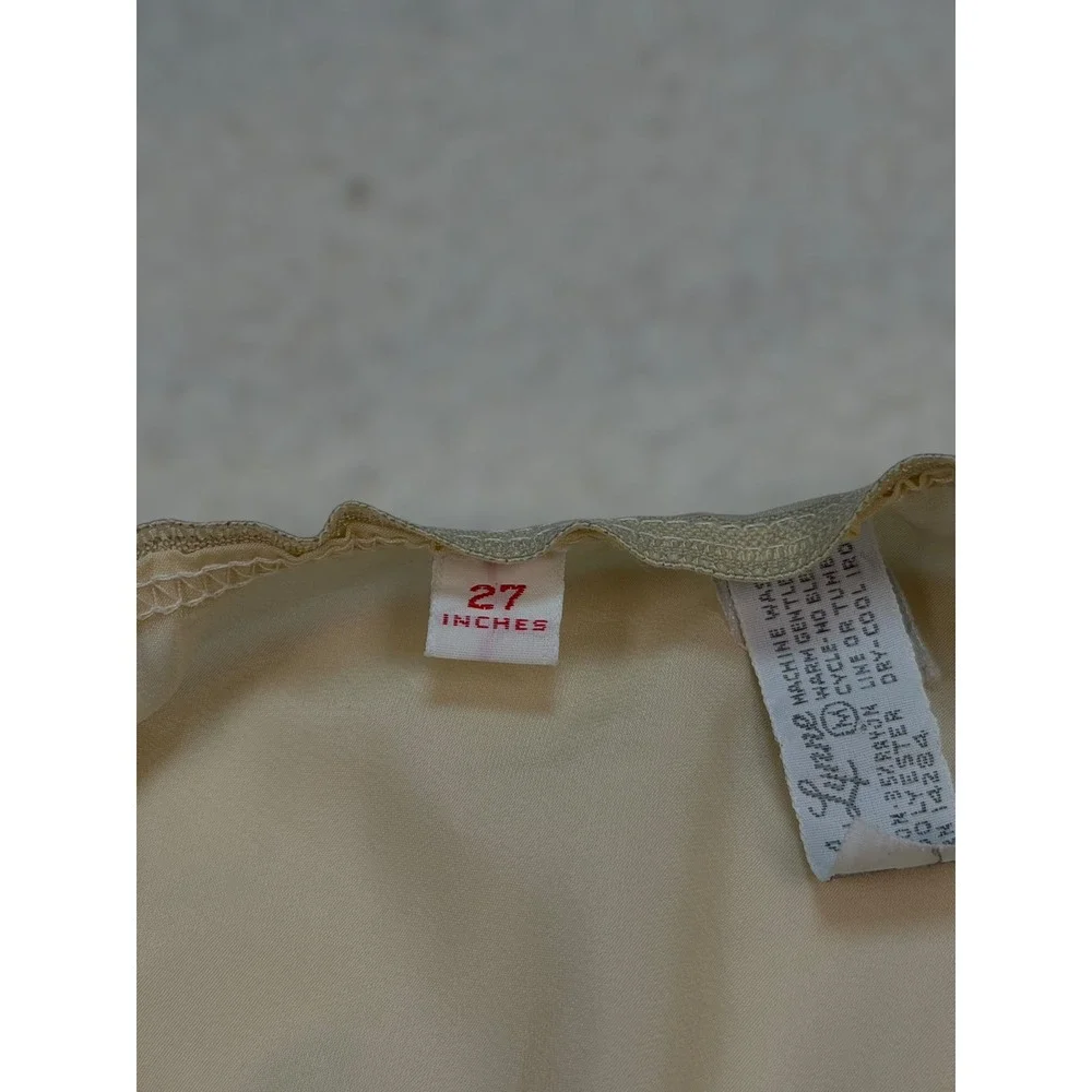Vintage Lady Lynne Cream Half Slip Midi Skirt Side‎ Slit Lingerie Medium 27 Inch